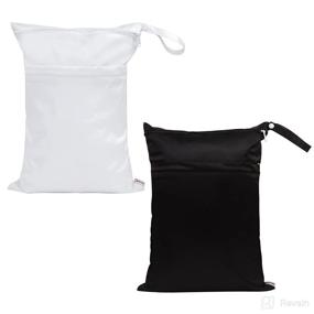 img 4 attached to 👜 SMALLKE Wet Bag,2 Pack: Versatile Reusable Diaper Bags for Travel, Stroller, Pool, Beach - Ideal for Wet Swimsuits, Gym Clothes, Toys, Toiletries, Mommy Bag (Black & White)