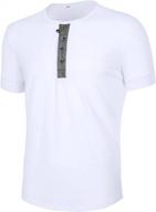aptro men's fashion short sleeve casual shirt cotton henley summer t-shirt logo