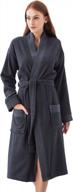 роскошный халат из турецкого хлопка для женщин - сертифицирован oeko-tex® с капюшоном и стилем кимоно - длинный, текстурированный и с отделкой из рисовой ткани логотип