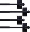 versatile and easy-to-install h.versailtex 4 pack magnetic curtain rods for metal doors with petite ball finials - adjustable rods for iron and steel places, 1/2" diameter, black (16"-28") logo