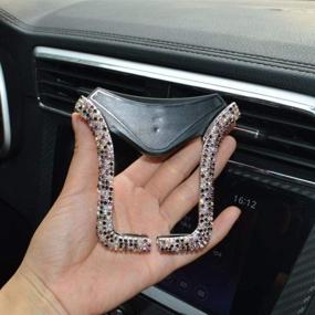 img 3 attached to KABIOU Universal Car Phone Holder With Bing Crystal Rhinestone Car Air Vent Mount Clip Cell Phone Holder For IPhone Samsung Car Holder Car Electronics & Accessories