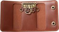 leather keychain card holder wallet gift - ancicraft key case logo
