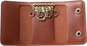 img 4 attached to Leather Keychain Card Holder Wallet Gift - Ancicraft Key Case