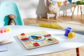 img 1 attached to Small Foot Wooden Toys Educational Board Date, Time & Season Woodens Educational Toy Playset for Children 3+, Multi (4768)