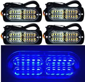 img 4 attached to 12-24V 20-LED Super Bright Emergency Warning Caution Hazard Construction Waterproof Amber Strobe Light Bar With 13 Different Flashing For Car Truck SUV Van - 4PCS