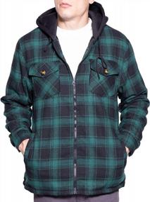 img 3 attached to Men'S Visive Flannel Jacket With Sherpa Lined Zip Up Hoodie (Big And Tall Sizes)