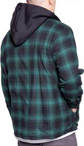 img 2 attached to Men'S Visive Flannel Jacket With Sherpa Lined Zip Up Hoodie (Big And Tall Sizes)