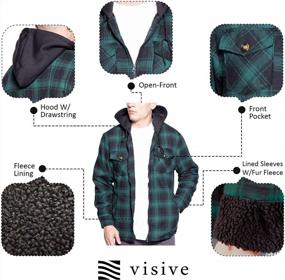 img 1 attached to Men'S Visive Flannel Jacket With Sherpa Lined Zip Up Hoodie (Big And Tall Sizes)