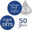 customizable party favor stickers for class reunions - pack of 180 labels (blue) logo