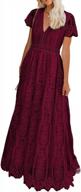stunning azokoe deep v-neck lace maxi dress for women's cocktail party and evening wear logo