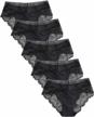 5/6 pack seasment women's lacy panties bikini hipster silky comfy underwear briefs logo