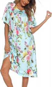 img 3 attached to Women'S Short Sleeve House Dress Mumu Lounge Nightgown With Pockets, S-XXL