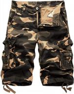 akarmy men's camo cargo shorts, relaxed fit multi-pocket outdoor shorts logo