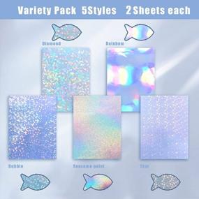 img 3 attached to 10Pack Uinkit Holographic Sticker Paper 8.5X11In - Waterproof, Quick-Drying Vinyl For Inkjet & Laser Printers (Variety Pack Of 5 Colors)