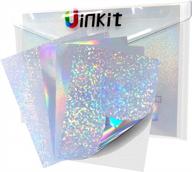 10pack uinkit holographic sticker paper 8.5x11in - waterproof, quick-drying vinyl for inkjet & laser printers (variety pack of 5 colors) logo