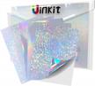10pack uinkit holographic sticker paper 8.5x11in - waterproof, quick-drying vinyl for inkjet & laser printers (variety pack of 5 colors) logo