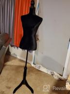 img 1 attached to Showcase Your Designs With Style: Sandinrayli Female Canvas Mannequin Torso Dress Form In Beige With Black Tripod Stand review by Phillip Brown