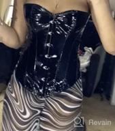 img 1 attached to SAYFUT Black PVC Leather Steampunk Gothic Wasit Trainer Overbust Corset Bustier review by Phillip Brown