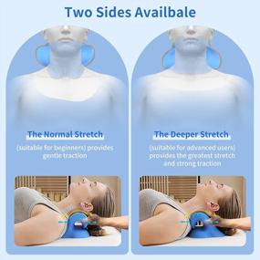 img 1 attached to Neck Stretcher For Pain Relief, Cervical Neck Traction Device For TMJ Pain Relief And Cervical Spine Alignment, Neck And Shoulder Relaxer, Neck Hump Corrector (Light Blue)