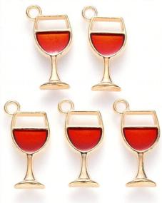 img 2 attached to Beadthoven 10Pcs Enamel Wine Glass Charm Pendants For DIY Jewelry Making And Parties