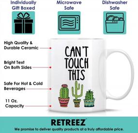 img 2 attached to Retreez 11 Oz Ceramic Coffee Mug - Funny 'Can'T Touch This' Cactus Succulent Design - Sarcastic, Funny, And Inspirational Gift For Birthdays, Friends, Coworkers - Ideal For Her, Him, And Everyone
