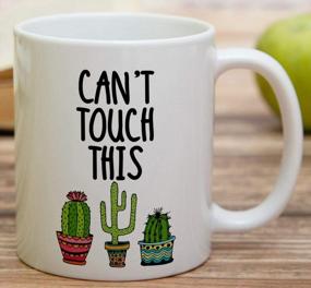 img 1 attached to Retreez 11 Oz Ceramic Coffee Mug - Funny 'Can'T Touch This' Cactus Succulent Design - Sarcastic, Funny, And Inspirational Gift For Birthdays, Friends, Coworkers - Ideal For Her, Him, And Everyone