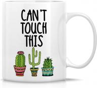 retreez 11 oz ceramic coffee mug - funny 'can't touch this' cactus succulent design - sarcastic, funny, and inspirational gift for birthdays, friends, coworkers - ideal for her, him, and everyone logo