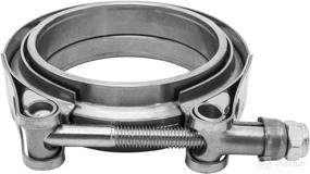 img 2 attached to 🔩 Pair of 2.5" Stainless Steel V-Band Bolt Clamps with Male Female Flanges for Turbo Exhaust Downpipes