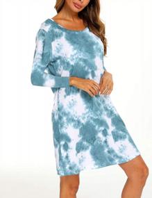 img 3 attached to ENJOYNIGHT Women'S Cotton Sleepwear Long Sleeves Nightgown Print Tee Sleep Dress