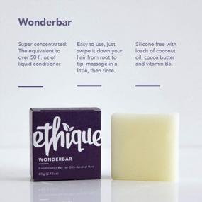 img 1 attached to Ethique Wonderbar Lightweight Solid Conditioner Bar For Oily To Balanced Hair - Sulfate-Free, Plastic-Free, Vegan, Cruelty-Free, Eco-Friendly, 2.12 Oz (Pack Of 1)