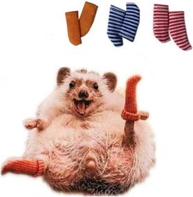 img 4 attached to 🧦 Adorable Handmade Tiny Socks for Hedgehog Hamster - Nail Care Hedgehog Clothes and More!