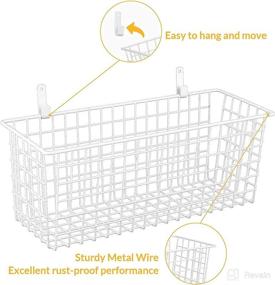 img 2 attached to 📦 KINLINK Wire Baskets: Space-Saving White Storage Baskets for Kitchen, Bathroom, Closets - 2 Pack