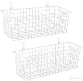 img 4 attached to 📦 KINLINK Wire Baskets: Space-Saving White Storage Baskets for Kitchen, Bathroom, Closets - 2 Pack