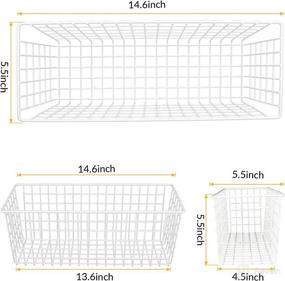 img 1 attached to 📦 KINLINK Wire Baskets: Space-Saving White Storage Baskets for Kitchen, Bathroom, Closets - 2 Pack