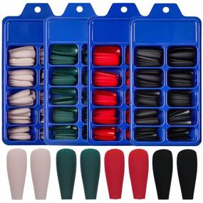 img 4 attached to Transform Your Nails With LoveOurHome'S 400Pc Matte Coffin Press On Nails Set For Salon-Quality Manicures At Home