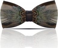 men's handmade lanzonia feather bow tie for weddings and dating events logo