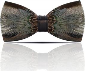 img 4 attached to Men'S Handmade Lanzonia Feather Bow Tie For Weddings And Dating Events