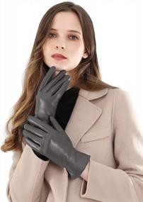 img 3 attached to Vislivin Women'S Genuine Leather Gloves With Full Hand Touch Screen Function, Warm Winter Texting And Driving Gloves