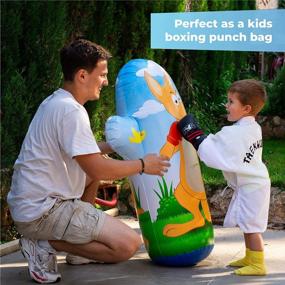 img 1 attached to Kangaroo Inflatable Punching Bag And Water Sprinkler Combo For Outdoor Kids Play - 3.6 Ft (36”) Inflatable Bop Bag And Sprinkler Toy For Backyard Fun