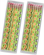get creative with toys for tots pencil set: 14 usa-made #2 pencils with fun forest animal designs for kids, school, home or office logo