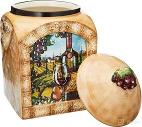 img 1 attached to Multicolored 3-Piece Tuscan View Canister Set by Certified International - 60-Ounce, 76-Ounce, and 108-Ounce