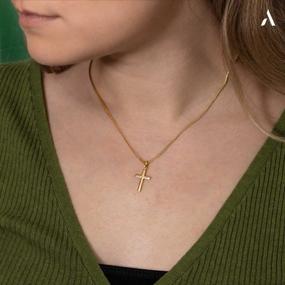 img 3 attached to Unisex 9Ct Yellow Gold Cross Pendant By Amberta Allure - Stylish And Timeless Design