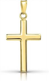 img 4 attached to Unisex 9Ct Yellow Gold Cross Pendant By Amberta Allure - Stylish And Timeless Design