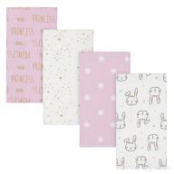 👶 gerber unisex-baby 4-pack flannel princess pink burp cloth handkerchief, 20 x 14 inches, usa logo