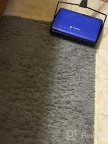 img 5 attached to Yocada Dark Red Carpet Sweeper для дома и офиса: эффективная очистка низких ковров, половиков, подшерстка и шерсти домашних животных, удаление пыли, обрезков и мелкого мусора с помощью щетки