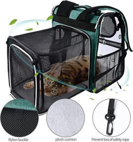 img 1 attached to 🐾 Airline Approved Expandable Pet Carrier Backpack by BAGLHER - Ideal Travel Solution for Cats, Puppies, and Small Animals with Fleece Pad Included