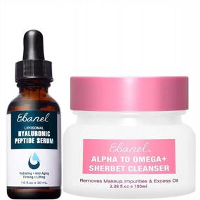 img 4 attached to Hyaluronic Acid Serum And Oil Cleanser Bundle By Ebanel, Including Makeup Remover Sherbet Balm Cleansing