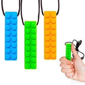 img 4 attached to Enhance Sensory Integration in Kids with Autism and ADHD: Gafly Sensory Chewing Tool Necklace – 3 Pack with Bonus Cord and Clasp in Assorted Colors