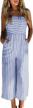 alelly women's summer striped jumpsuits tie back sleeveless wide long pants rompers with open back logo