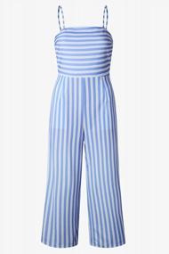 img 1 attached to Alelly Women'S Summer Striped Jumpsuits Tie Back Sleeveless Wide Long Pants Rompers With Open Back